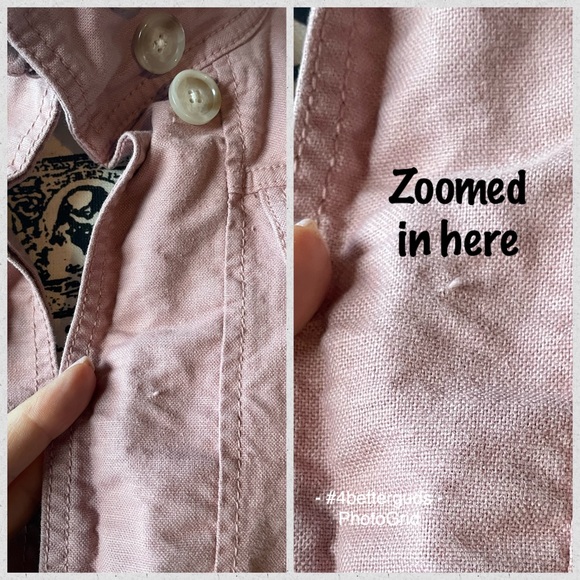 LOFT Dusty Rose Pink Petite Button Up / Down Utility Jacket Cotton & Linen XSP - Picture 9 of 16
